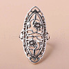 Horse Eye with Flower Pattern Alloy Finger Rings FS-WGD22DF-01-3