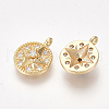 Brass Micro Pave Cubic Zirconia Charms KK-S350-290-2