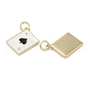 Playing Card Rack Plating Brass Enamel Pendants X-KK-G512-11G-01-2