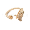 Brass Micro Pave Cubic Zirconia Cuff Ring Setting KK-A244-01E-G-2