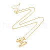 Brass Micro Pave Clear Cubic Zirconia Pendant Necklaces NJEW-Z038-01G-M-1