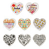 8Pcs 8 Style Heart Silicone Focal Beads SIL-TA0001-70-1