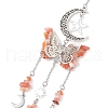 Alloy Hollow Moon Butterfly Hanging Ornaments HJEW-TA00173-03-4