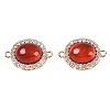 Natural Carnelian(Dyed & Heated) Oval Connector Charms KK-U043-50G-01-1