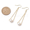 Mother's Day Jewellery Natural Cultured Freshwater Pearl Beads with Brass Dangle Earrings X-EJEW-JE05757-3
