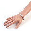 Natural Flower Amazonite and Natural Dyed Lava Rock Stretch Bracelets BJEW-JB03798-04-3