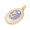 Brass Enamel Pendants KK-U068-13F-01G-2