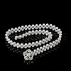 White Acrylic Pearl Beaded Elastic Chain Belts with Alloy Buckles WG1BD5E-04-1