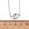 Interlocking Heart Brass Micro Pave Clear Cubic Zirconia Pendant Necklaces for Women NJEW-M103-01P-5