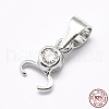 Anti-Tarnish Rhodium Plated 925 Sterling Silver Micro Pave Cubic Zirconia Pendant Bails STER-E053-49P-3