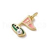 Brass Enamel Charms KK-Q098-37G-A-2