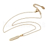 304 Stainless Steel Micro Pave Clear Cubic Zirconia Pea Pendant Necklaces for Women NJEW-U045-02G-2