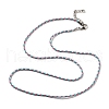 2MM Braided Round Polycotton Cord Necklace Making with Alloy Lobster Claws Clasps and Iron End Chains NJEW-Q031-01B-2