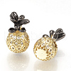 Rack Plating Brass Cubic Zirconia Beads ZIRC-R016-01-2