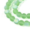 Frosted Transparent Glass Beads Strands GLAA-T032-T8mm-MBB17-3