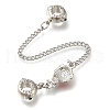 Rack Plating Alloy Enamel European Beads with Safety Chains PALLOY-A009-01P-2
