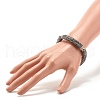 Bling Polymer Clay Rhinestone Curved Tube Beads Stretch Bracelet for Women BJEW-JB07490-01-3