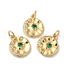 Rack Plating Brass Micro Pave Cubic Zirconia Pendants KK-D074-25G-2