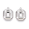 304 Stainless Steel Pendant Cabochon Settings STAS-T065-85P-1