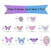 20Pcs 10 Style Ion Plating(IP) 201 Stainless Steel Filigree Pendants STAS-SZ0002-15-7