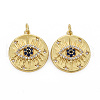 Brass Micro Pave Cubic Zirconia Pendants KK-Q252-048-NF-1