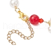 Dyed Synthetic Turquoise Beads Charm Bracelets BJEW-JB11852-4