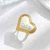 304 Stainless Steel Adjustable Cuff Rings for Women RJEW-S632-01G-1