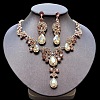 Teardrop Alloy Rhinestone Pendant Necklaces & Stud Earrings Sets FS-WG537BF-06-1