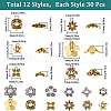 SUNNYCLUE 360Pcs 12 Styles Tibetan Style Alloy Bead Cap FIND-SC0008-81-2