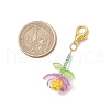 Handmade Glass Seed Beaded and Acylic Flower Pendant Decorations Sets HJEW-MZ00255-3