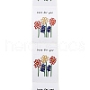 200Pcs Rectangle with Flower Here for You Theme Paper Self-Adhesive Stickers AJEW-S084-02E-2