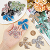 CRASPIRE 16Pcs 8 Styles Bowknot Hotfix Rhinestone Appliques DIY-CP0009-65-3