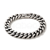 304 Stainless Steel Cuban Link Chain Bracelets for Women Men BJEW-Q341-15B-AS-1