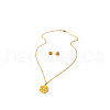 304 Stainless Steel Pendant Necklaces & Stud Earrings Sets WG82A44-35-2