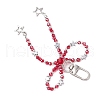 Glass Beads with 304 Stainless Steel Charms and Alloy Swivel Clasps Decorations HJEW-JM03032-4
