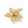 Brass Micro Pave Clear Cubic Zirconia Pendants KK-U065-02D-G-2