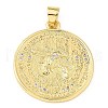 Rack Plating Brass Micro Pave Cubic Zirconia Pendants ZIRC-L100-146G-1
