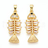 Brass Micro Pave Cubic Zirconia Pendants KK-N257-07G-1
