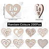 SUNNYCLUE 200Pcs Laser Cut Wood Shapes WOOD-SC0001-76-2
