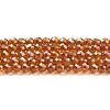 Electroplate Transparent Glass Beads Strands GLAA-H021-01A-FR02-2