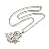 304 Stainless Steel Box Chain Hollow Cute Cat Pendant Necklaces NJEW-S003-08P-3