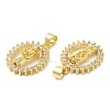 Rack Plating Brass Micro Pave Cubic Zirconia Pendants KK-M252-07G-2