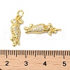 Parrot Rack Plating Brass Micro Pave Clear Cubic Zirconia Pendants KK-K377-65G-3