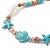 Synthetic Turquoise and Shell Bracelets BJEW-JB11510-01-3