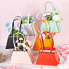  12Pcs 6 Colors Trapezoid Paper Flower Storage Bags with Handle ABAG-NB0001-96-4