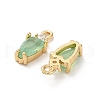 Brass Micro Pave Cubic Zirconia Pendants KK-P301-02G-02-2