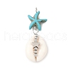 2Pcs Natural Mixed Cowrie Shell Pendants PALLOY-JF03860-2