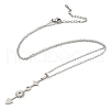 201 Stainless Steel Arrow & Sun & Star Pendant Necklace with Cable Chains NJEW-Q317-19P-1