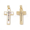 Brass Colorful Cubic Zirconia Pendants KK-E068-VA010-1