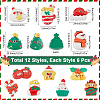 SUNNYCLUE 72pcs 12 Styles Christmas Theme Opaque Resin Cabochons RESI-SC0005-72-2